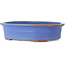 Oval blue bonsai pot - 355 x 290 x 85 mm
