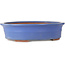 Oval blue bonsai pot - 355 x 290 x 85 mm