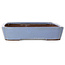 Pot à bonsaï rectangulaire bleu de Yamaaki - 340 x 265 x 53 mm