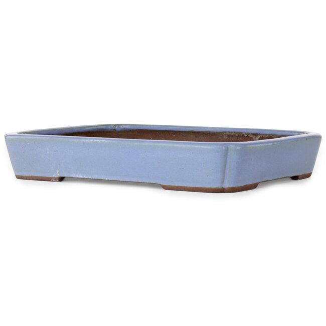 Pot à bonsaï rectangulaire bleu de Yamaaki - 340 x 265 x 53 mm