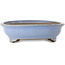 Oval light blue bonsai pot by Shuhou - 330 x 256 x 67 mm