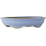 Oval light blue bonsai pot by Shuhou - 330 x 256 x 67 mm