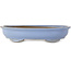Oval light blue bonsai pot by Shuhou - 330 x 256 x 67 mm