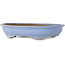 Oval light blue bonsai pot by Shuhou - 330 x 256 x 67 mm