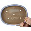 Oval light blue bonsai pot by Shuhou - 330 x 256 x 67 mm