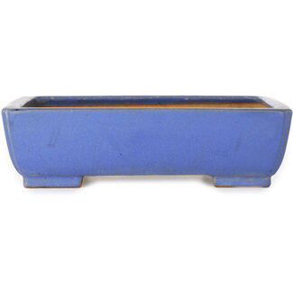  Reihou (Bonsai Matsushita Hiroyuki or Mr.MATSUSHITA Reiji    Master) 260 mm rectangular blue bonsai pot by Reiho, Tokoname, Japan