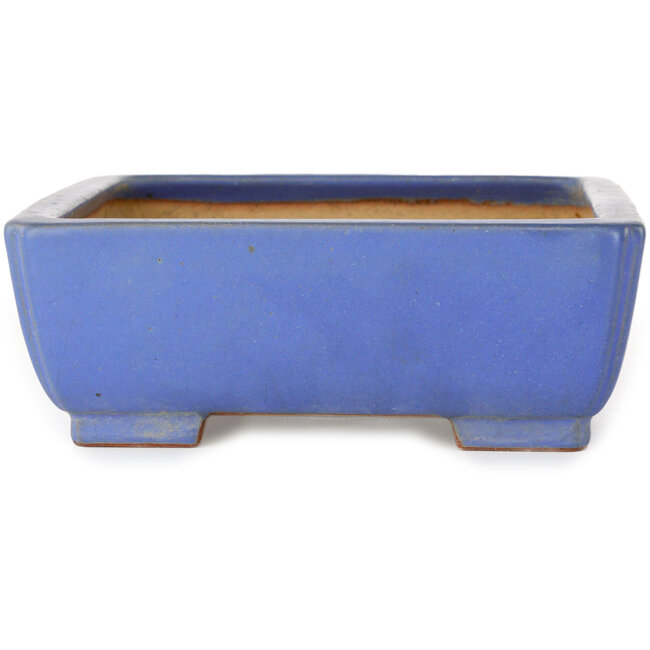 Rectangular blue bonsai pot by Reiho - 260 x 200 x 73 mm