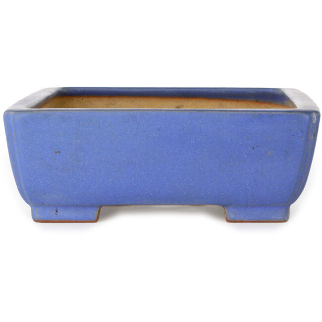 Rectangular blue bonsai pot by Reiho - 260 x 200 x 73 mm