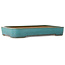 Rectangular teal bonsai pot by Reiho - 342 x 232 x 52 mm
