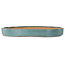 Oval teal bonsai pot by Haru Matsu - 325 x 237 x 37 mm