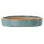 Oval teal bonsai pot by Haru Matsu - 325 x 237 x 37 mm