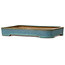 Rectangular teal bonsai pot by Reiho - 253 x 175 x 37 mm