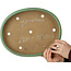 Oval green bonsai pot by Yamafusa - 345 x 270 x 55 mm