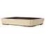 Pot à bonsaï ovale blanc cassé de Yamaaki - 335 x 260 x 55 mm