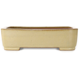  Reihou (Bonsai Matsushita Hiroyuki or Mr.MATSUSHITA Reiji    Master) 315 mm oval beige bonsai pot by Reiho, Tokoname, Japan