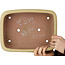 Rechthoekige beige bonsaipot van Reiho - 315 x 240 x 85 mm
