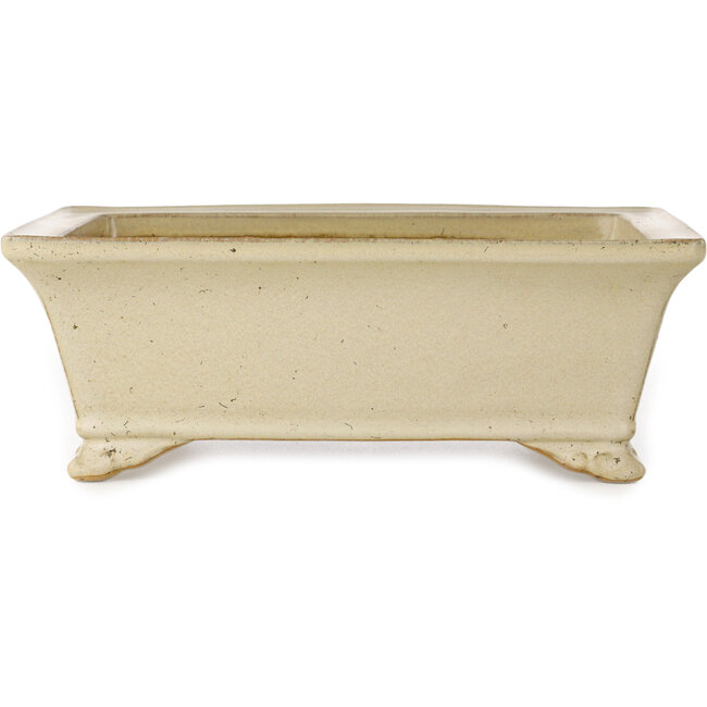 Pot à bonsaï rectangulaire blanc cassé de Reiho - 272 x 212 x 97 mm