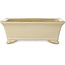 Pot à bonsaï rectangulaire blanc cassé de Reiho - 272 x 212 x 97 mm