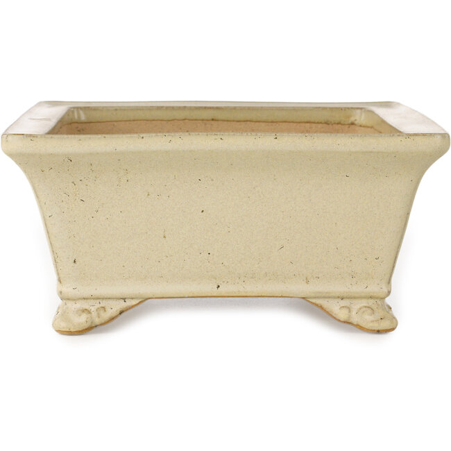 Pot à bonsaï rectangulaire blanc cassé de Reiho - 272 x 212 x 97 mm