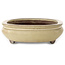 Oval beige bonsai pot by Yamaaki - 305 x 217 x 68 mm