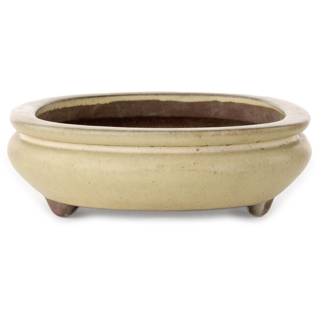 Vaso bonsai ovale beige di Yamaaki - 305 x 217 x 68 mm