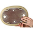Pot à bonsaï ovale beige de Yamaaki - 305 x 217 x 68 mm