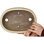 Ovale beige bonsaipot van Yamaaki - 305 x 217 x 68 mm