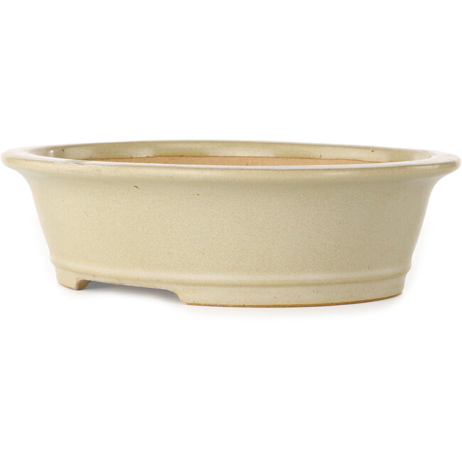 Vaso bonsai ovale bianco sporco di Reiho - 292 x 245 x 83 mm