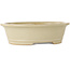 Maceta ovalada para bonsái de color blanco roto de Reiho - 292 x 245 x 83 mm