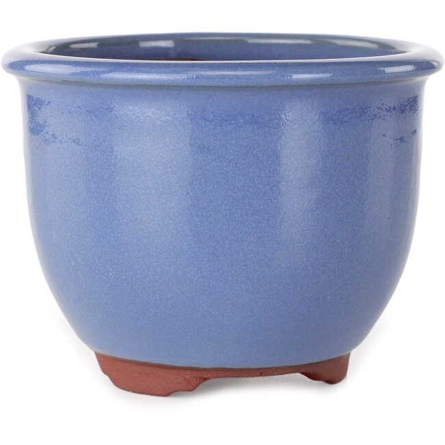 Pot à bonsaï rond bleu clair par Eime Yozan - 120 x 120 x 93 mm