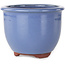 Round light blue bonsai pot by Eime Yozan - 120 x 120 x 93 mm