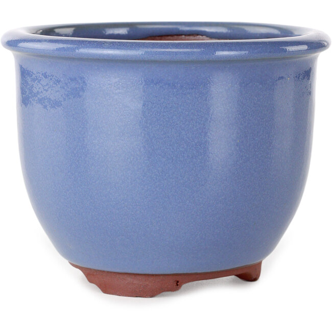 Pot à bonsaï rond bleu clair par Eime Yozan - 120 x 120 x 93 mm