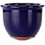 Round dark blue bonsai pot by Eime Yozan - 120 x 120 x 93 mm