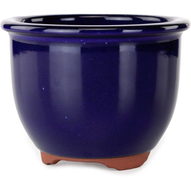 Maceta redonda azul oscuro para bonsái de Eime Yozan - 120 x 120 x 93 mm