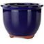 Pot à bonsaï rond bleu foncé par Eime Yozan - 120 x 120 x 93 mm