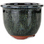 Vaso bonsai rotondo nero e beige di Eime Yozan - 120 x 120 x 93 mm