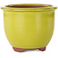 Vaso bonsai rotondo giallo di Eime Yozan - 120 x 120 x 93 mm