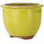 Round yellow bonsai pot by Eime Yozan - 120 x 120 x 93 mm