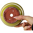 Ronde gele bonsaipot van Eime Yozan - 120 x 120 x 93 mm
