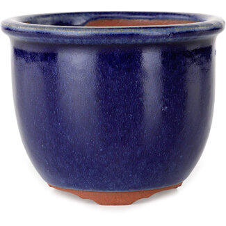 Eime Yozan Maceta redonda de bonsái azul oscuro de 105 mm de Eime Yozan, Tokoname, Japón