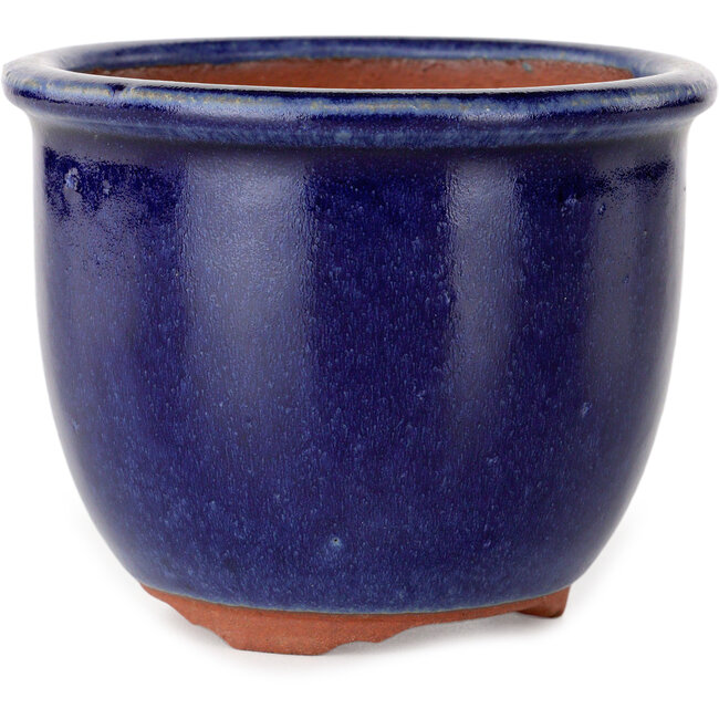 Maceta redonda azul oscuro para bonsái de Eime Yozan - 105 x 105 x 85 mm