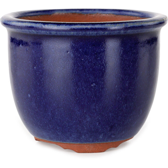Maceta redonda azul oscuro para bonsái de Eime Yozan - 105 x 105 x 85 mm