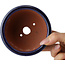 Vaso bonsai rotondo blu scuro di Eime Yozan - 105 x 105 x 85 mm