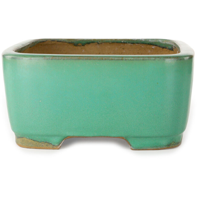 Rectangular turquoise bonsai pot by Yamafusa - 315 x 240 x 113 mm