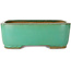 Pot à bonsaï rectangulaire turquoise de Yamafusa - 315 x 240 x 113 mm