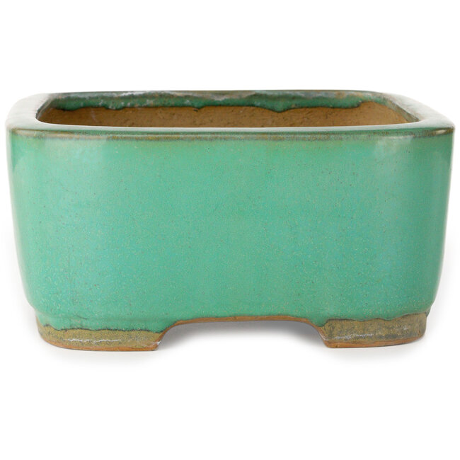 Maceta rectangular turquesa para bonsái de Yamafusa - 315 x 240 x 113 mm