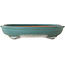 Oval turquoise bonsai pot by Reiho - 423 x 330 x 80 mm