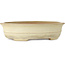 Oval off-white craquelé bonsai pot by Yamafusa - 352 x 277 x 87 mm