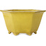 Vaso bonsai esagonale giallo di Shuhou - 272 x 272 x 147 mm