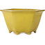 Vaso bonsai esagonale giallo di Shuhou - 272 x 272 x 147 mm